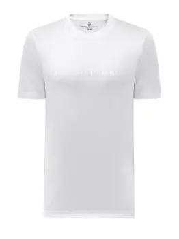 Хлопковая футболка Slim Fit с принтом в тон
