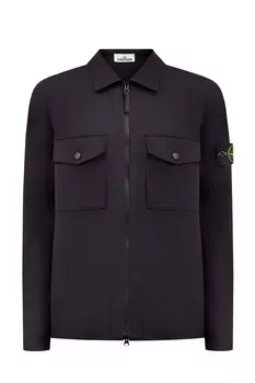 Хлопковая куртка-рубашка с накладными карманами на клапанах