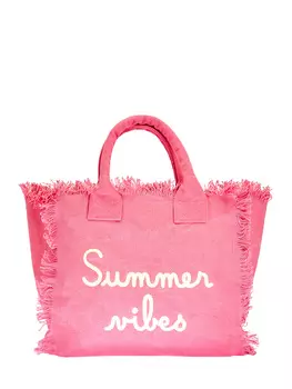 Хлопковая пляжная сумка с вышивкой-леттерингом