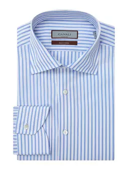 Хлопковая рубашка из гладкого поплина Impeccabile в полоску