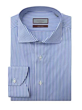 Хлопковая рубашка из поплина Impeccabile в тонкую полоску