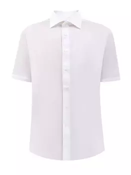 Хлопковая рубашка из ткани Impeccabile с короткими рукавами
