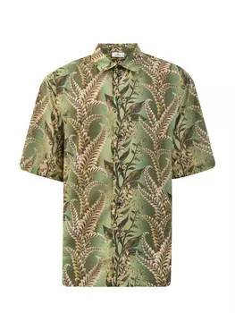 Хлопковая рубашка с флористическим принтом ручной работы