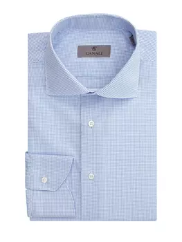 Хлопковая рубашка с минималистичным принтом в клетку