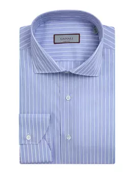 Хлопковая рубашка с принтом в вертикальную полоску