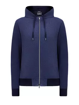 Хлопковая толстовка в спортивном стиле с регулируемым капюшоном