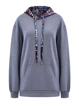 Хлопковое худи-oversize с капюшоном из шелкового твила пейсли