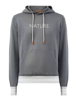 Хлопковое худи с эластичной отделкой и принтом Nature