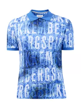 Хлопковое поло с фирменным принтом Water Map