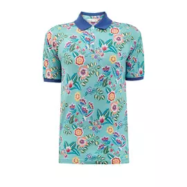 Хлопковое поло с флористическим паттерном
