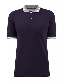 Хлопковое поло с отложным воротом из трикотажа