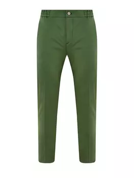 Хлопковые брюки-чиносы с эластичной вставкой на поясе