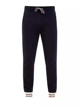 Хлопковые брюки-джоггеры с контрастными манжетами