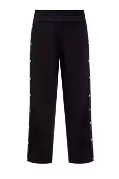 Хлопковые брюки с аппликацией из бархата