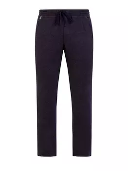 Хлопковые брюки в спортивном стиле с нашивкой и кулиской