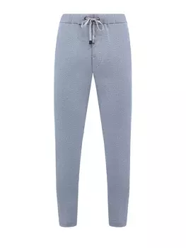 Хлопковые брюки в спортивном стиле с поясом на кулиске