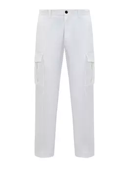 Хлопковые брюки в стиле leisure с карманами-карго