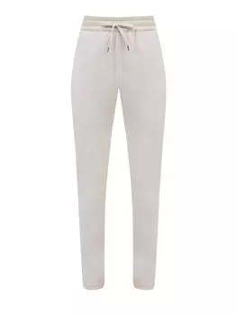 Хлопковые джоггеры с эластичным поясом на кулиске и патчем