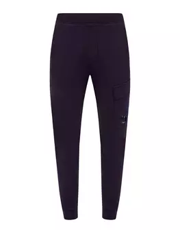 Хлопковые джоггеры с фирменной линзой и потайной кулиской