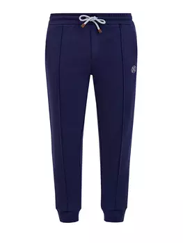 Хлопковые джоггеры в спортивном стиле с вышитым логотипом