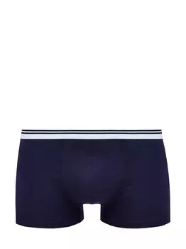Хлопковые трусы-боксеры с контрастным поясом в полоску
