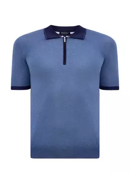 Хлопковый джемпер-поло с контрастной отделкой кромок