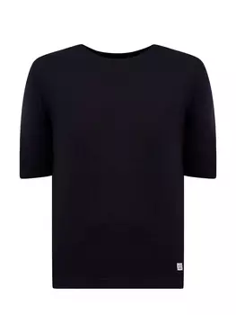 Хлопковый джемпер с патчем и эффектом необработанных швов