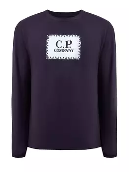 Хлопковый лонгслив из джерси с контрастным принтом