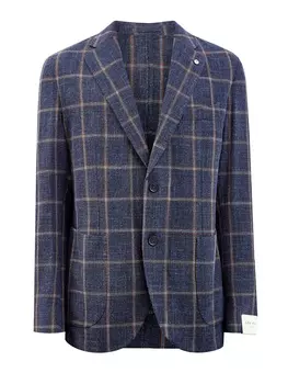 Хлопковый пиджак в стиле sprezzatura с принтом в клетку