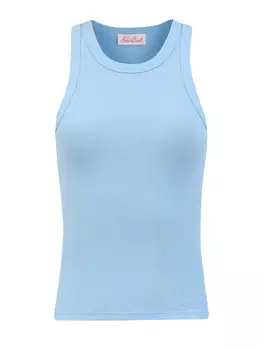 Хлопковый топ Ada из джерси в рубчик с вышивкой в тон