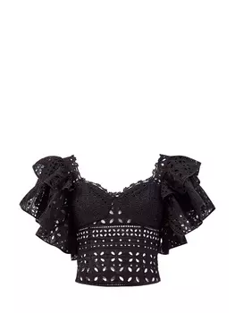 Хлопковый топ Belle с объемной кружевной отделкой