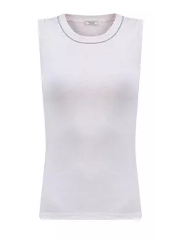 Хлопковый топ из джерси в рубчик с цепочками Punto Luce