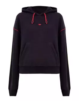 Худи из футера со светоотражающими лампасами и логотипом