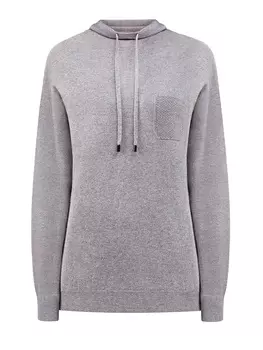 Худи из тонкой шерсти и кашемира с мерцающим декором