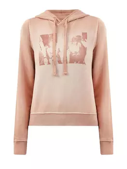 Худи с графическим принтом и вышитым логотипом на рукаве