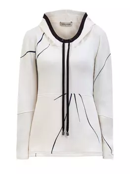 Худи в стиле спортшик из хлопка и кашемира с контрастным декором