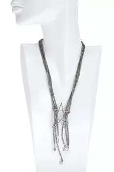 Эффектное колье ручной работы с серебристым напылением