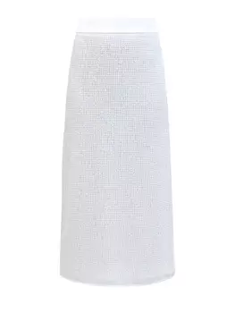 Юбка Aurea из шелкового атласа и тонкой шерсти с пайетками