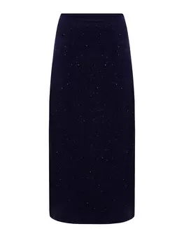 Юбка из шерсти, мохера и альпаки с вплетенными пайетками