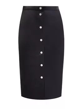 Юбка-карандаш из гладкой матовой кожи с литой фурнитурой