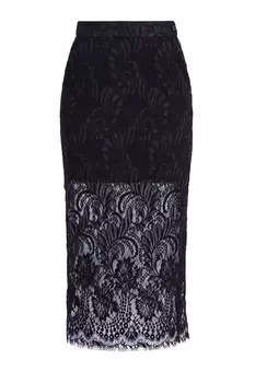 Юбка-карандаш из кружева на основе шерсти и шелка