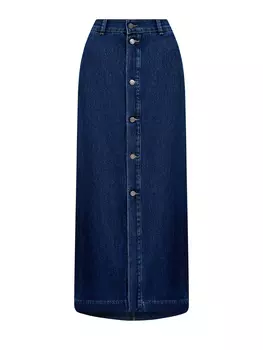 Юбка-макси из денима Indigo с высоким разрезом на пуговицах