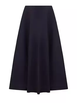 Юбка-миди из эластичного хлопкового сатина с разрезами