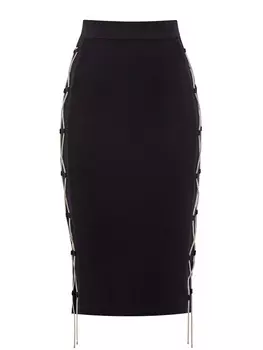 Юбка облегающего силуэта с цепочками из кристаллов