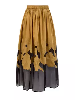 Юбка ручной работы с фактурной аппликацией и вуалью