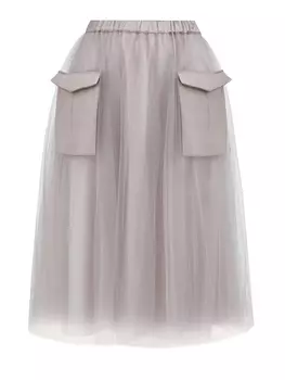 Юбка с воздушным плиссированным подолом и макро-карманами