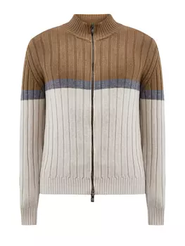 Кардиган из фактурной шерстяной пряжи с застежкой на молнию