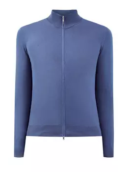 Кардиган из гладкой хлопковой пряжи на молнии