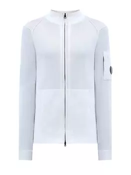 Кардиган из хлопка Sea Island с застежкой на молнию и линзой