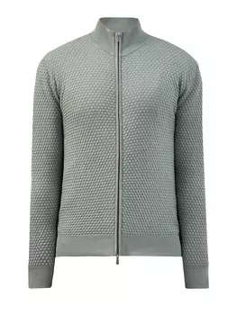 Кардиган из хлопковой пряжи с фактурным узором в тон